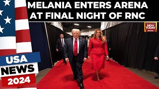 Melania Trump Enters Arena At Final Night Of RNC After Giving Most Of Campaign A Miss [upl. by Zea898]