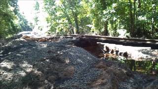 Conrail railroad White Bridge in Jamesburg NJ flood washed out by hurricane Irene 2011 [upl. by Harri]