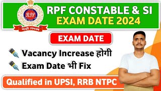 RPF New Recruitment 2024  RPF Constable amp SI Exam Date 2024  RPF Constable amp SI New Vacancy 2024 [upl. by Eemak65]