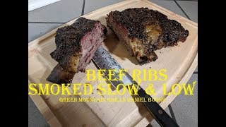 Beef Ribs Smoked 11 Hours Green Mountain Grills Daniel Boone [upl. by Ayo816]