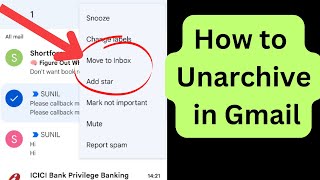 How to Unarchive Mail in Gmail [upl. by Lorain]