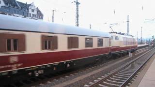 TEE RheingoldSonderzug der AKEEisenbahntouristik mit Lok der BR 103 verlässt Mainz HBF [upl. by Ramey97]