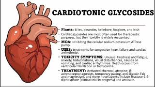 Cardiotonic and Cyanogenic Glycosides Its toxicity and treatmentPharmacognosy RDSA Tutorial [upl. by Renferd]