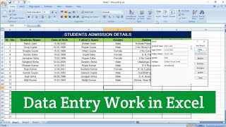 Data Entry using Form in Microsoft Excel  Data Entry in Excel [upl. by Nauqal]