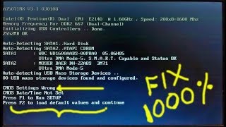 CMOS Error On Startup Fix CMOS Setting Wrong 1000 Best Solution  Telugu [upl. by Ynattirb479]