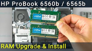 HP ProBook 6560b 6565b RAM Upgrade and Installation Guide [upl. by Bethina416]