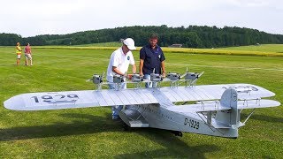 HUGE RC MODEL AIRPLANE DO X DORNIER FLYING BOAT  Airliner Meeting Oppingen 2017 [upl. by Adnole290]