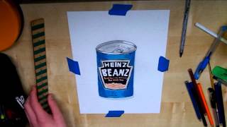 Drawing a Heinz Beanz Can [upl. by Aihsenod]