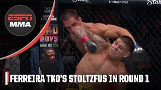 Brunno Ferreira lands TWO spinning back elbows in TKO win vs Dustin Stoltzfus  ESPN MMA [upl. by Eliza]