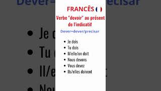 Verbo DEVOIR no presente em francês auladefrancês aprendafrances como frances french [upl. by Adnorrahs]