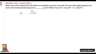 Molar mass of the hydrocarbon X which on ozonolysis consumes one mole of O3 per mole of X and [upl. by Pena582]