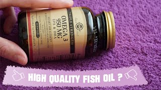 Review of Solgar Omega 3 EPA amp DHA Triple Strength 950 mg  50 Softgels [upl. by Enihpled896]