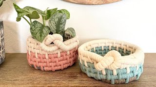 How to make a Coiled Basket Using Jumbo Braided Macrame Cord [upl. by Rabi]