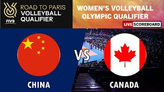 China vs Canada  Womens Volleyball Olympic Qualifier LIVE Scoreboard  Road to Paris 2024 [upl. by Lenaj]