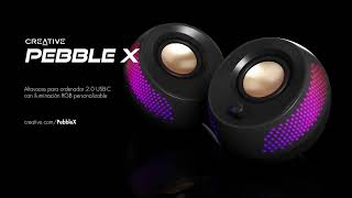 Creative Pebble X  Altavoces para ordenador 20 USBC con iluminación RGB personalizable [upl. by Brownson255]