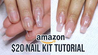 HOW TO GEL EXTENSIONS NAILS  20 AMAZON KIT  FOR BEGINNERS [upl. by Arrait257]