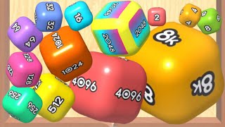 Merge Cute 2048 3D  ASMR Gameplay Cubes Math Level Up NumberBlocks Jelly Balls [upl. by Ahsiena165]