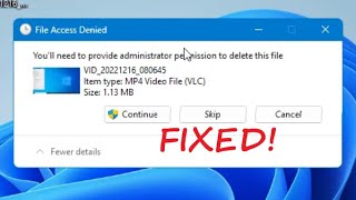 Cara Mengatasi File Access Denied Youll need to provide administrator permissions [upl. by Worthington517]