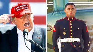 Marine Loses His Hat amp Trump Picks It Up  What Happens Next Went Completely Viral [upl. by Jakie]