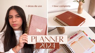 MEU PLANNER PERFEITO 2024  CAPA COURO TOUR COMPLETO E [upl. by Ellehcir]