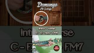 Demonyo  JK Labajo  Guitar Chords Tutorial  IntroVerse [upl. by Ilanos]