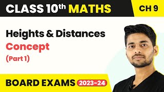 Height and Distances Concept  Class 10 Maths Chapter 9  Height And Distances Part 1 202223 [upl. by Reffotsirhc]