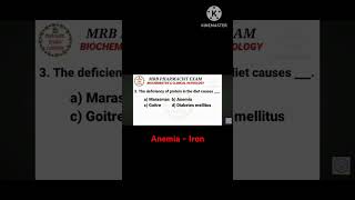 Rrb pharmacist exam Biochemistry  Protein deficiency disease  Marasmus  Kwashiorkar [upl. by Horne238]