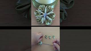 Easy Ribbon Flowers Kanzashi Tutorial and Satin Ribbon Craft [upl. by Noral873]