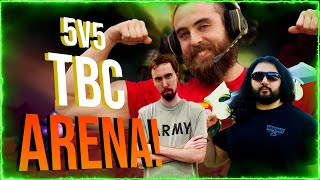 Asmongold Esfand Bajheera Epic 5v5 Arena Ep 2  WoW Classic TBC Warrior PvP [upl. by Jb]