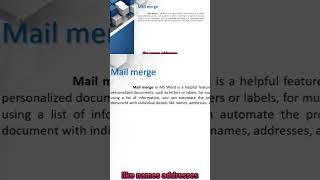 Mail Merge [upl. by Immat]