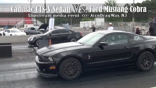 Cadillac CTS V Sedan Vs Ford Mustang Cobra [upl. by Camel]