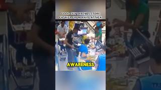 SelfDefense Good Guy Defends Store Cashier From Knife Attacks shorts [upl. by Elephus]