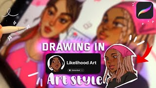 STEALING YOUTUBERS’ ART STYLES Ep1  likelihood art 🎀  art style challenge [upl. by Einnov222]