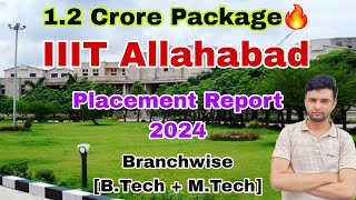 12 Crore Package😍  IIIT Allahabad Placements 2024🔥  Branchwise BTech amp MTech [upl. by Casmey]