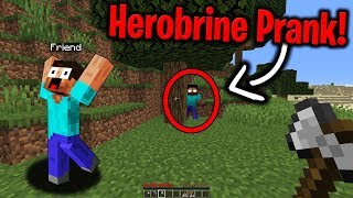 HEROBRINE PRANK IN MINECRAFT  Minecraft Trolling Video [upl. by Subocaj]