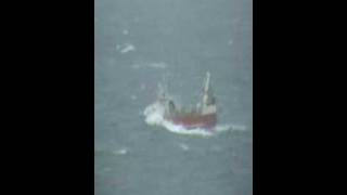 Small trawler in gale force wind [upl. by Initirb28]