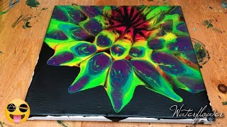 Reversed Colander Technique Fluid Art  Acrylic Pouring [upl. by Alf]