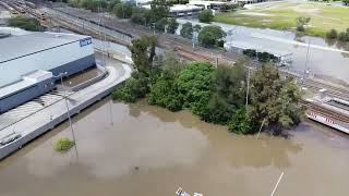 Beenleigh Train Station  Marketplace Flooding 2822022 [upl. by Alonzo854]