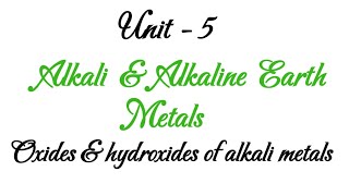 Oxides and hydroxides of alkali metals  Alkali amp alkaline earth metals TN class 11 chemistry [upl. by Clorinde657]