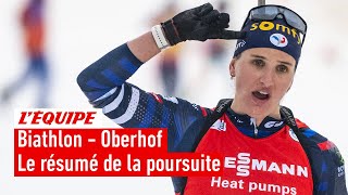 Biathlon 202324  Julia Simon remporte la poursuite dOberhof devant Justine BraisazBouchet [upl. by Adnorehs]