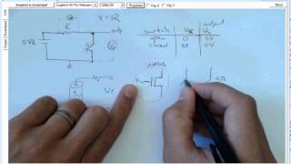 Implementation of a logic NOT gate with NMOS PMOS CMOS transistors [upl. by Elocen]