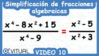 ⏹ Simplificación de Fracciones Algebraicas  Video 10 de 13 [upl. by Inaj]