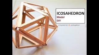 Platonic Solid Icosahedron Model Popsicle Sticks [upl. by Latreece]