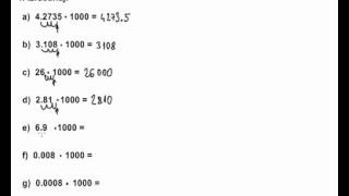Množenje decimalnog broja dekadskom jedinicom  04  Množenje brojem 1000  ZADACI [upl. by Enenej]
