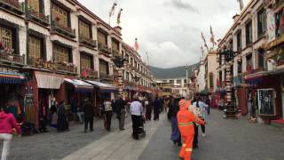 A walk in Tibet  Lhasa around Jokhang temple Just a view [upl. by Eahsat]