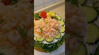 Sandwichcake with shrimp 🍤 subscribe shortvideo cake [upl. by Anidnamra]