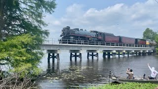 Canadian pacific 2816 The Empress crossing Vernon Lake at Anacoco Louisiana [upl. by Germain441]