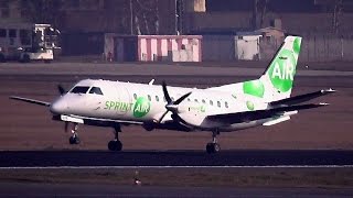 Sprintair Saab 340A SPKPR W2835 landing at Berlin Tegel Airport [upl. by Phaih]