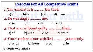 Preposition objective questions Practice set  Preposition exercise in English grammar [upl. by Khorma876]