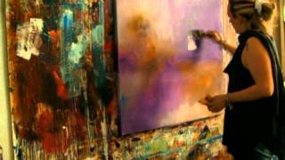 Abstract acrylic painting  abstrakte Acrylmalerei Demo [upl. by Arten78]